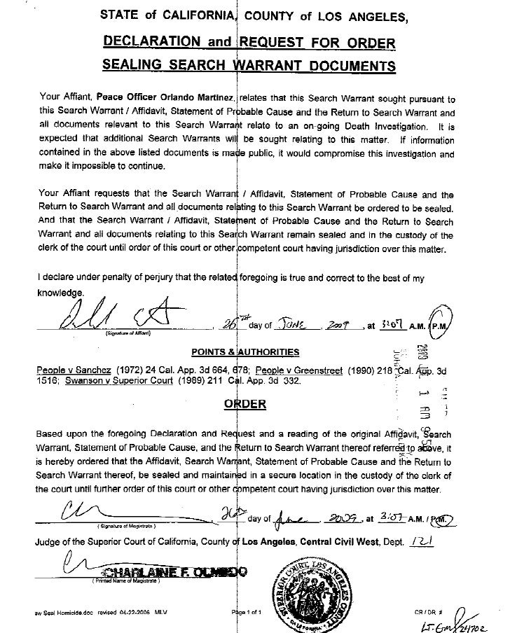 los angeles superior courts search warrants